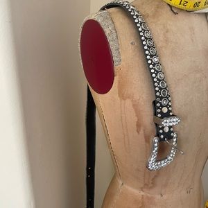 Kippys Swarovski Crystal rhinestone embellished and studded leather belt